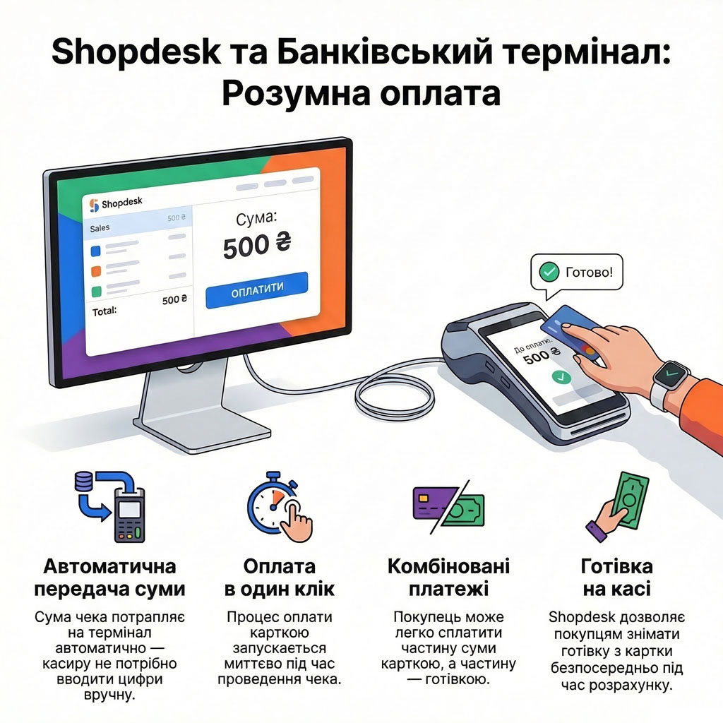 Інтеграція Shopdesk i банківського терміналу