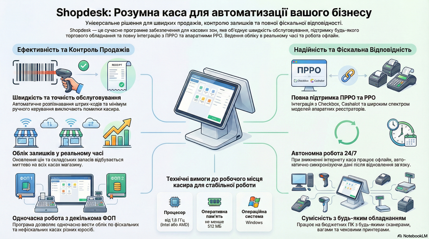 Програма для каси роздрібної торгівлі Shopdesk