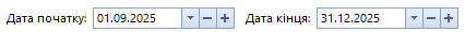Обрання звітного періоду для P&L звіту у Trade Control Utiltiy