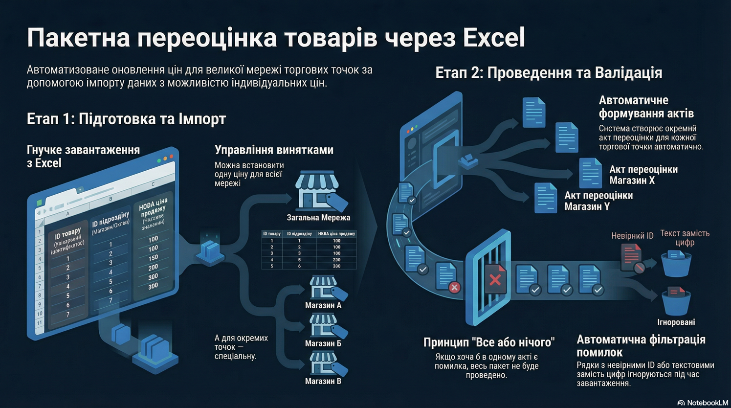 Пакетна переоцінка товарів. Імпорт з Excel.